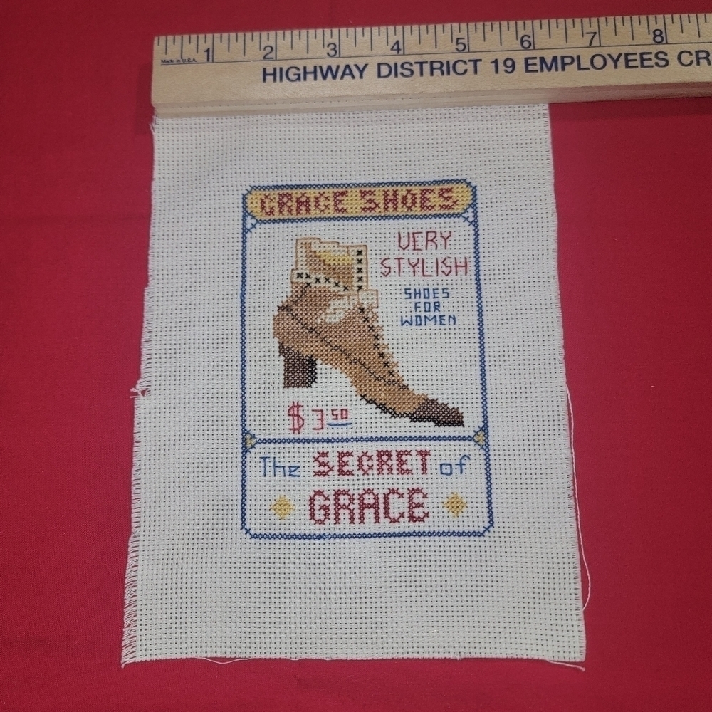 Cross-stitch handmade art decor. Just needs frame